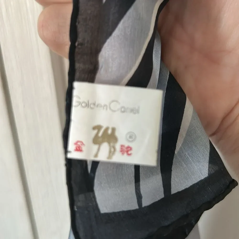 Vintage Golden Camel Nautical Theme 100% Silk Scarf